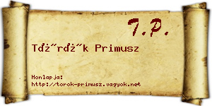 Török Primusz névjegykártya